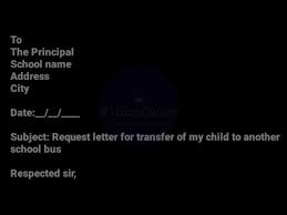 request letter for transfer my child to