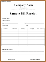Sample Of A Receipt Format Of Bill Cash Template Large