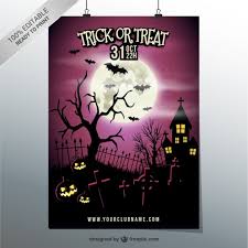Trick Or Treat Party Poster Template Vector Free Download