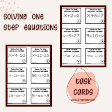 Solving One Step Equation Task Cards