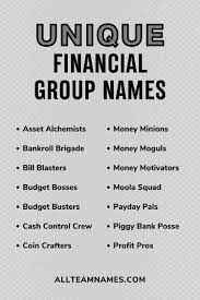 257 finance team names that are funny
