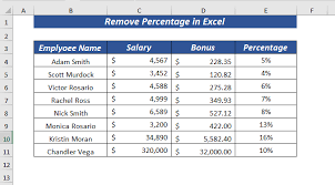 how to remove percene in excel 5