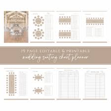 Editable Wedding Seating Chart Planner