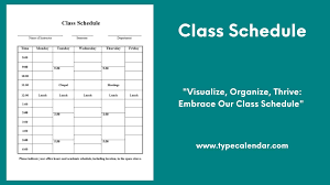 free printable cl schedule templates