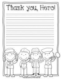Thank you lined writing paper   Original content Write a letter to a Veteran to show your support and appreciation  This is  the template of a letter that you can use to write a letter to a Veteran 