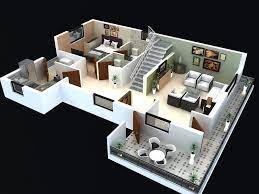 3d Floor Plan Modern House Floor
