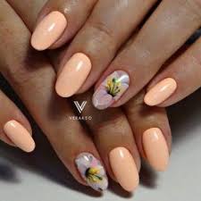 These pretty pastels and bright bold. Peach Nails With A Picture The Best Images Bestartnails Com