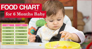 6 months old baby food chart with time