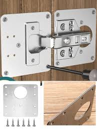 2pcs cabinet hinges repair plate steel