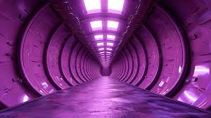 sci fi purple tunnel ilrated in 4k