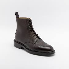 Crockett Jones Coniston 3 Dark Brown Scotch Grain Leather Lace Up Boot