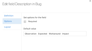 In Azure Devops How Can I Define A Default Template For A Field Of