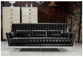 luxury black leather sofa set