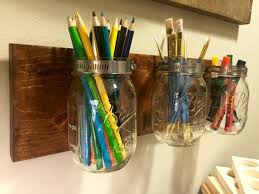 Mason Jar Storage Pencil Holder Wall