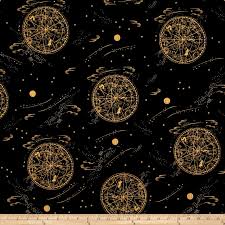 Cotton Steel Rifle Paper Co Menagerie Lawn Celestial Metallic Navy Fabric