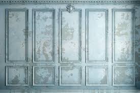 Old Stucco Panels Blue Paint Joinery