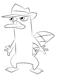 Perry the platypus coloring pages. Perry The Platypus From Phineas And Ferb Coloring Sheet For Children Disney Character Drawings Disney Drawings Perry The Platypus