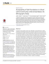 Pdf Acceptability Of Salt Fluoridation In A Rural Latino