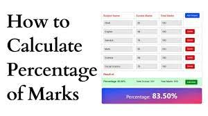 how to calculate percene of marks of