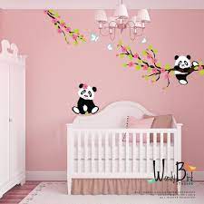 Panda Wall Decals With Cherry Blossom