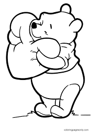 Find hundreds of free printable disney coloring pages. Pooh Bear Hugging A Giant Heart Coloring Pages Winnie The Pooh Coloring Pages Coloring Pages For Kids And Adults