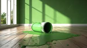 wooden floor silhouette with green