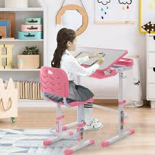 Leading furniture manufacturers have also caught with the ergonomic demands. Pull Out Storage Drawer For Boys Girls Led Light Bookstand Utpo Kid Desk And Chair Set Height Adjustable Children School Multifunction Study Desk With Tilted 40 Desktop Home Kitchen Desks