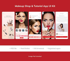 makeup tutorial app ui kit pack