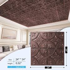 art3dwallpanels antique bronze 2 ft x 2 ft pvc decorative drop in lay in ceiling tile 48sq ft case