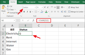 how to insert check mark tick in excel