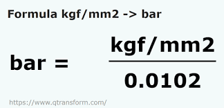 square millimeter to bars kgf mm2