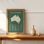 Australia Golf Courses Checklist Poster