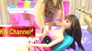 Đồ chơi trẻ em Búp bê Barbie tập 32 Tiệm làm tóc gội đầu Hair Salon Kids  toy - YouTube