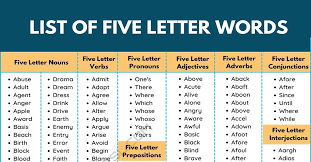 2000 common 5 letter words list five