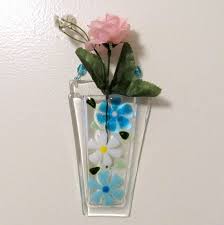 Fused Glass Wall Vase Flower Vase Wall