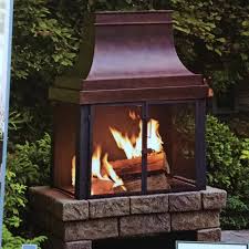 Outdoor Fireplace With Faux Stone Base