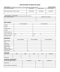 Basic Renters Application Template Rental Form Agreement