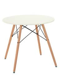 Round Table White With Beechwood Legs