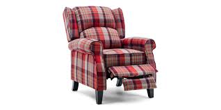 Cierri buffalo plaid parsons chairs set of 2 (red) $169.99 $ 169. Eden Fabric Recliner Armchair In Red Tartan