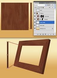 realistic picture frame with photo