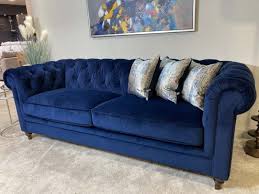 navy velvet chesterfield sofa ger
