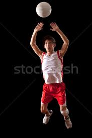 Male Volleyball Player Studio Shot Over Black Stock Photo