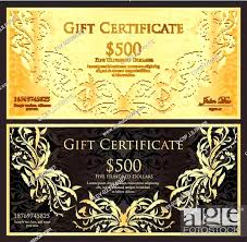 luxury golden gift certificate in