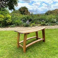 Double Bench Recycled Wine Barrel