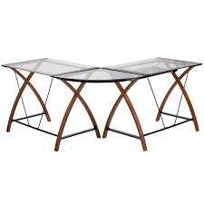 Flash Furniture Glass L Shape Desk With