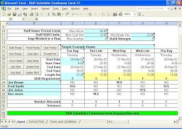 Shift Scheduler Continuous Excel 12 Download