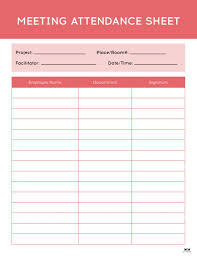 attendance sheets 50 free printables