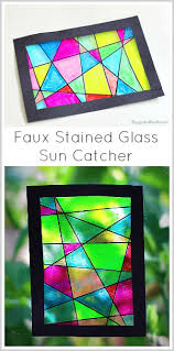 faux stained glass suncatcher craft for