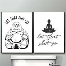 funny quotes bathroom wall art canvas