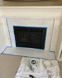 Painting The Tiles Fireplace Makeover